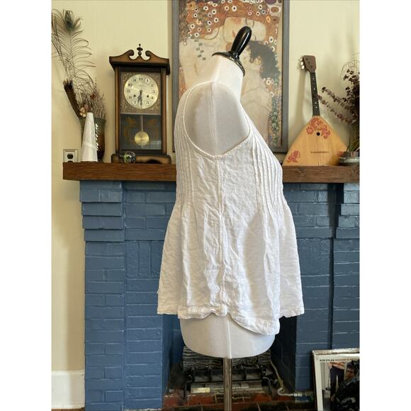 Maeve Anthropologie Pintuck Swing Tank Sz 2 XS S White Button Front Boho - Picture 4 of 12